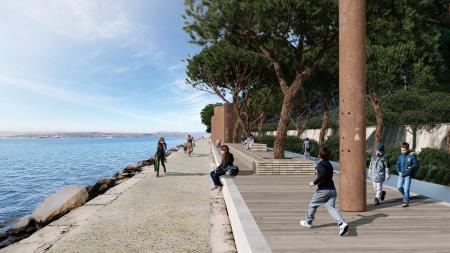 Prostorski prikaz: rt Rex, pod klifom. Landstudio 015.